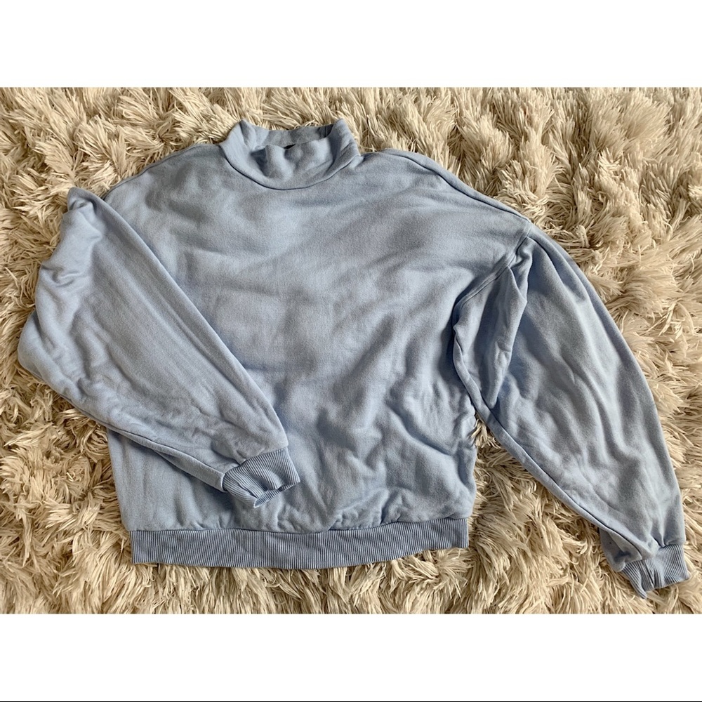 Dynamite mock neck puff sleeve sweater